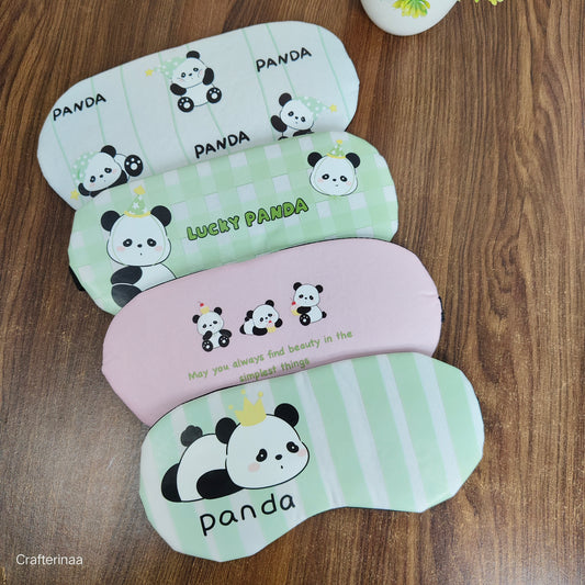 Cute Panda Printed Eye Mask with gel padding | Soft Sleeping Mask for Travel & Relaxation