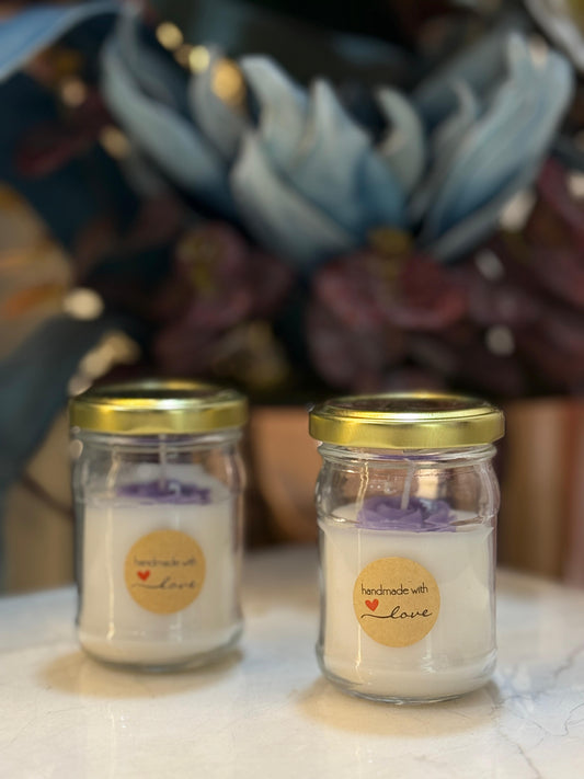 Decorative Rose Glass Jar Candle – Luxury Gifting Candle 150 ml jar candle premium quality| scented Soy wax candle