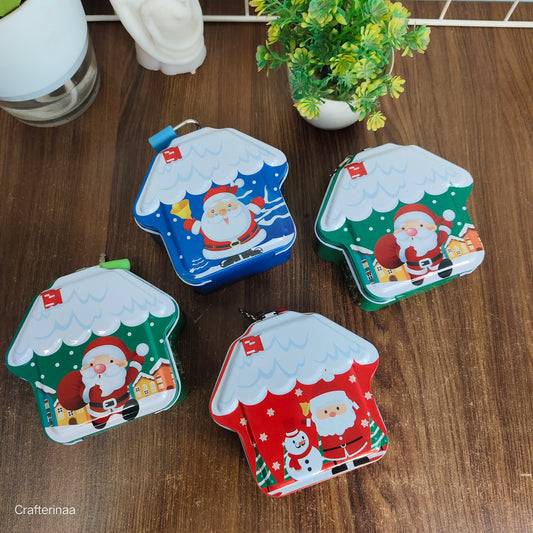 Christmas Theme Money Bank – Santa House Shape Coin Bank