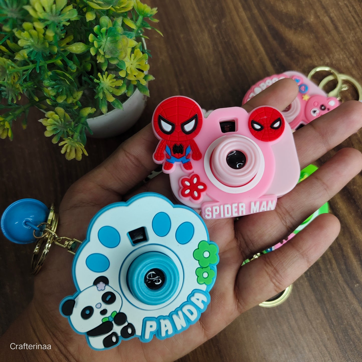 Cute Camera Projector Keychain for Kids | Mini Cartoon Camera Torch & Image Projector | Bag & Key Accessory