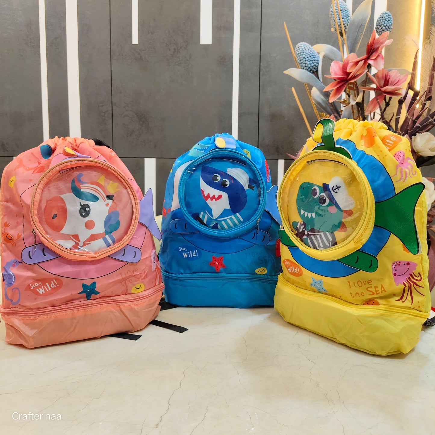 "3D Transparent Bubble Kids Backpack – Ocean & Animal Theme School Bag for Boys & Girls"