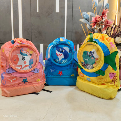 "3D Transparent Bubble Kids Backpack – Ocean & Animal Theme School Bag for Boys & Girls"