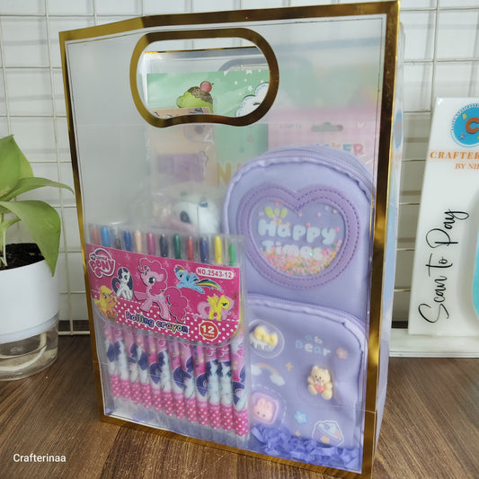 Cute Kids Stationery Gift Hamper – Unicorn Coloring Book, Mini Backpack & School Supplies Set for Girls