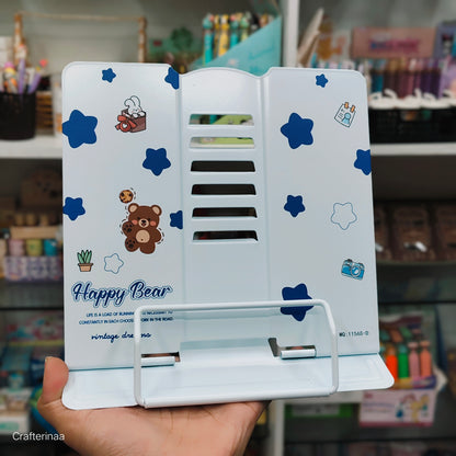 Premium metal Adjustable Reading Book Holder – Cartoon Printed Study Stand