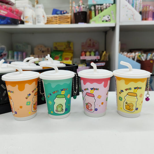 Cartoon Milk Cup Wet Wipes Box – Soft & Skin-Friendly Tissues