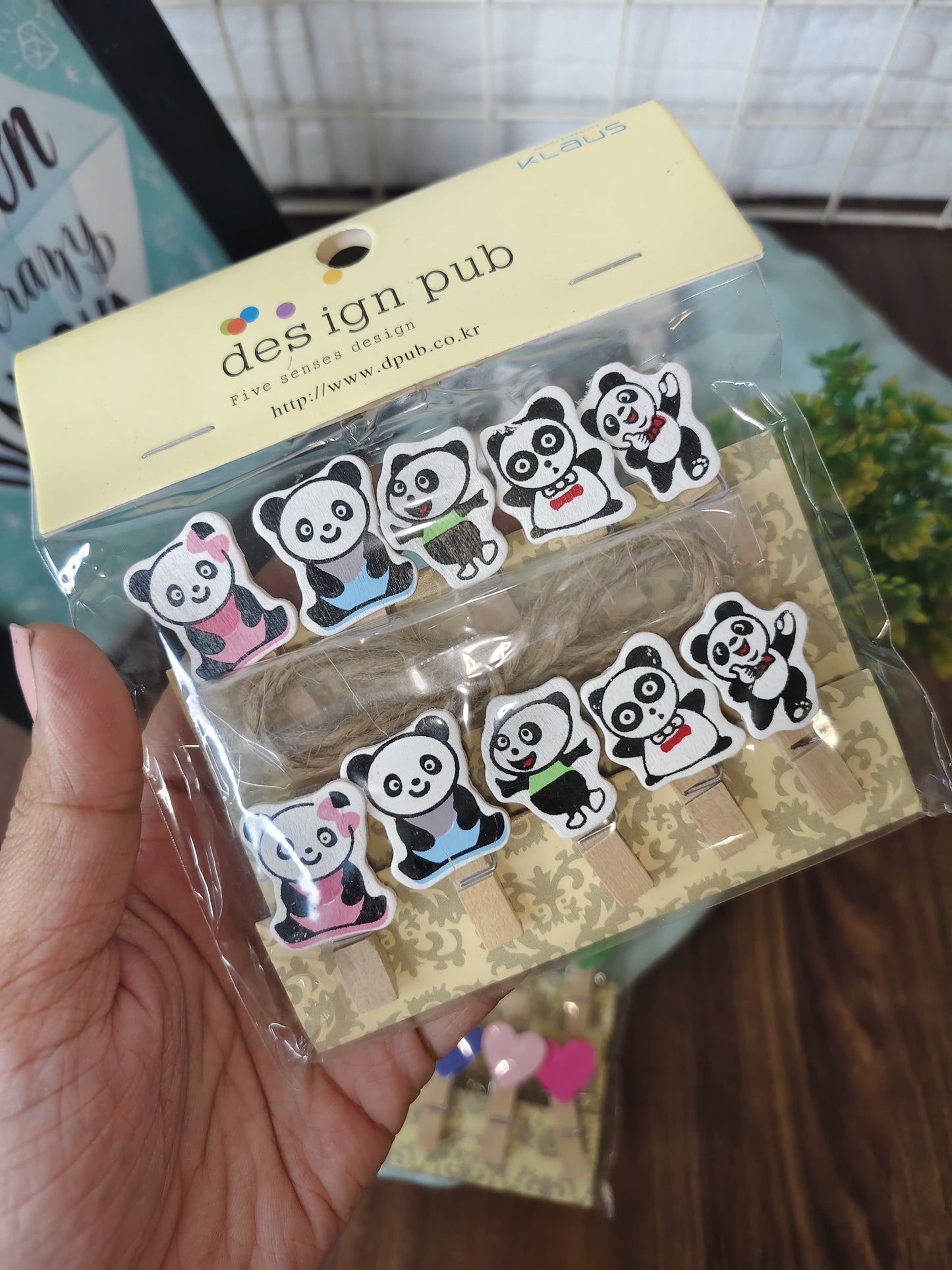 Mini Wooden clips Set – Cute Animal & Heart Theme Photo Clips