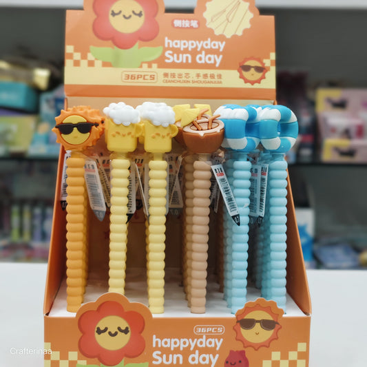 “Sunny Vibes Cartoon Gel Pen – Happy Day Sunday Cute Stationery for Kids"