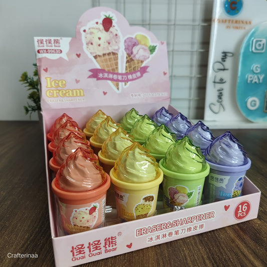 Ice Cream Eraser and Sharpener Combo – Cute Stationery
