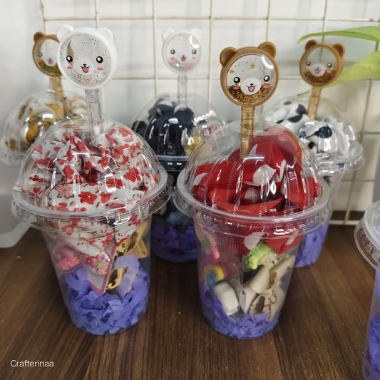 Handmade Cup Gift Hamper with Cute Bear Topper – Unique Gifting Option