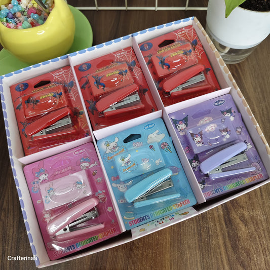 Cute Cartoon Mini Stapler Set for Kids & Students | Kawaii Desk Accessories | Portable Small Stapler Gift