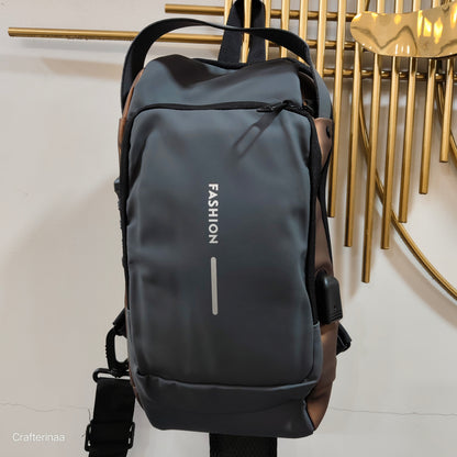 Trendy Waterproof crossbody Bag – USB Charging Port, Anti-Theft Crossbody Bag for Travel, Office & Daily Use