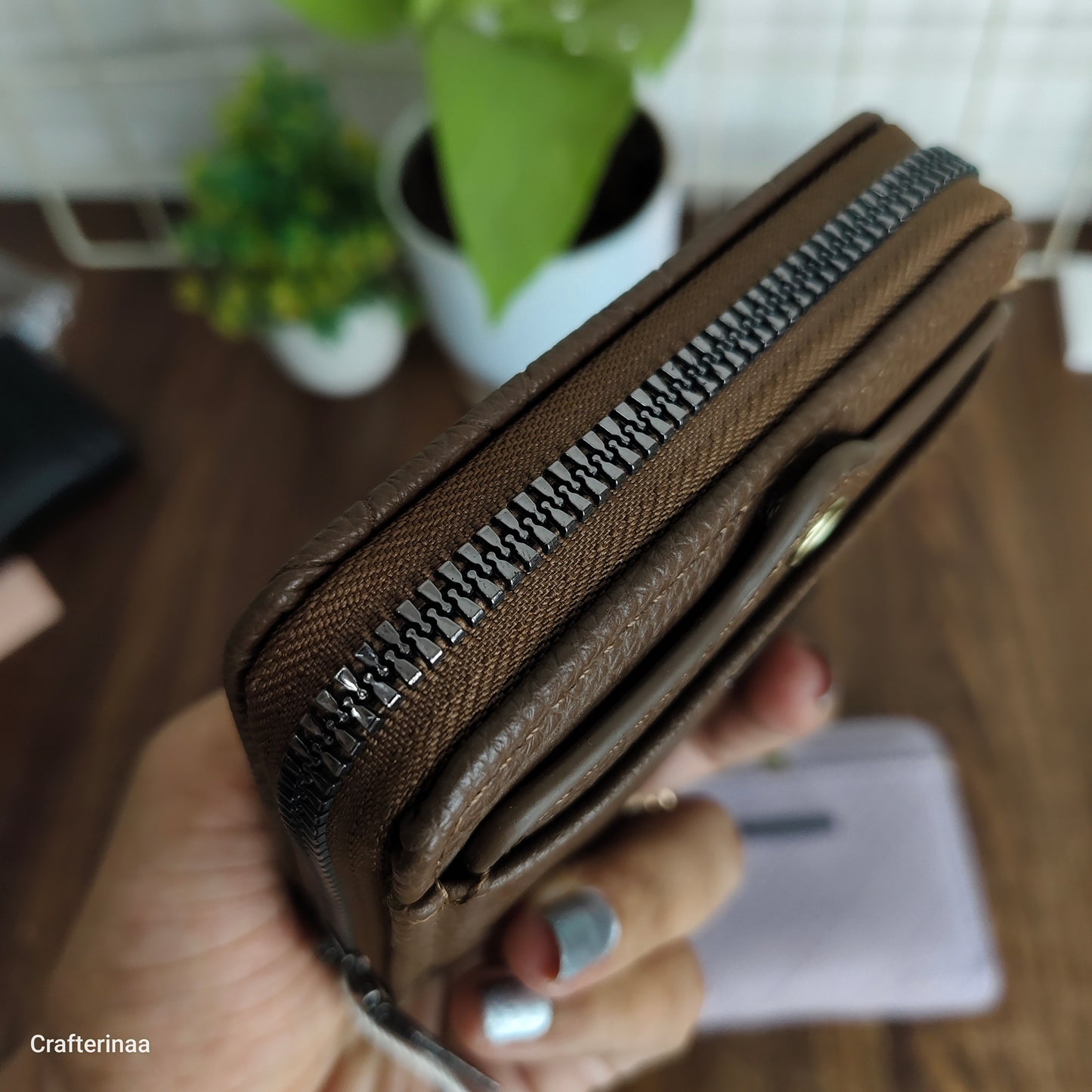 Women’s Accordion Card Holder Wallet – Zipper Mini Card Organizer | Compact Leather Card Case