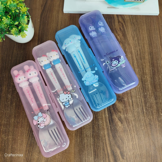 Kawaii Travel spoon Set – Portable Spoon & Fork Box