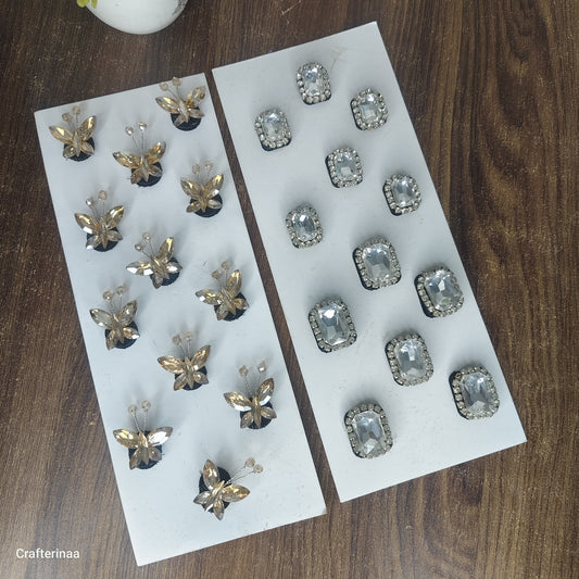 Crystal Bridal Hair Gems Set – Butterfly & Rhinestone Hairstyle Decoration Accessories for Weddings & Parties