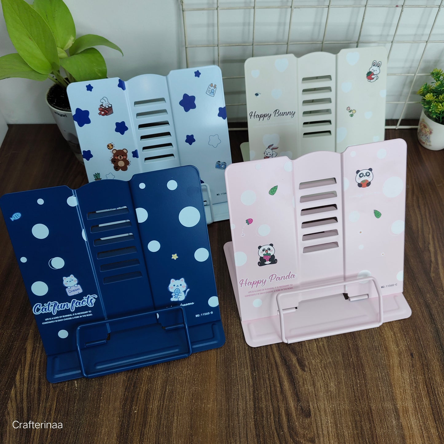 Premium metal Adjustable Reading Book Holder – Cartoon Printed Study Stand