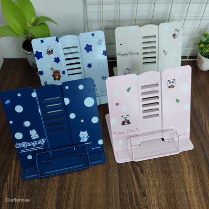 Premium metal Adjustable Reading Book Holder – Cartoon Printed Study Stand
