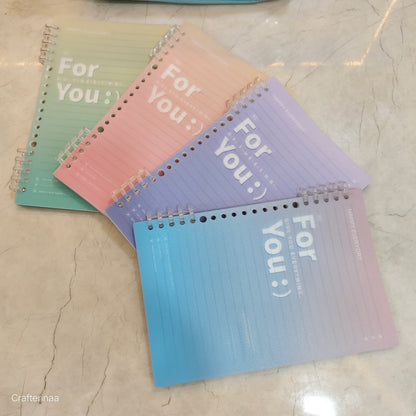 Pastel Spiral Notebooks – "For You" Lined Journals (Set of 4) | Aesthetic Stationery