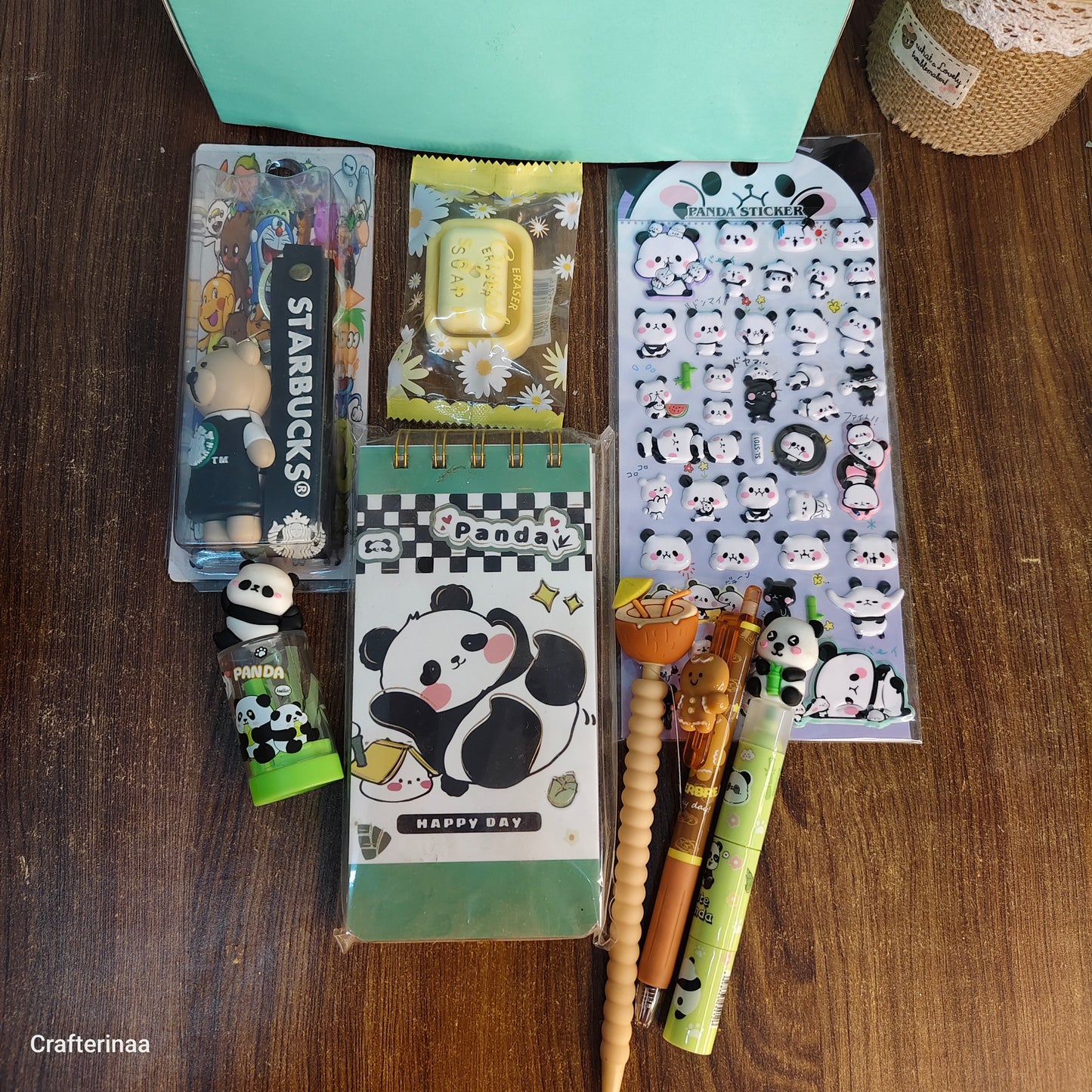 Panda Love Rakhi Hamper – Cute Stationery Gift Box for Kids