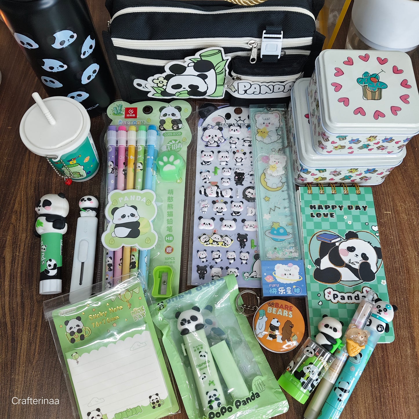Panda Theme Cute Stationery Gift Hamper | Kawaii Panda School & Office Supplies Set