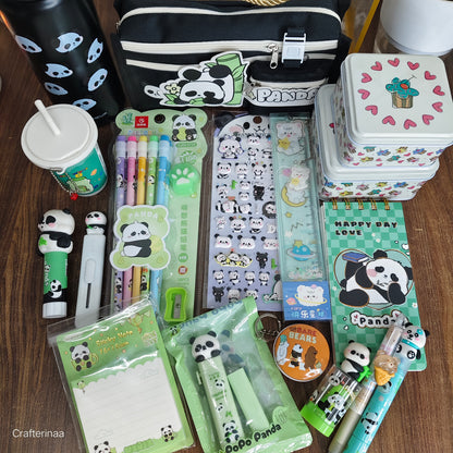 Panda Theme Cute Stationery Gift Hamper | Kawaii Panda School & Office Supplies Set