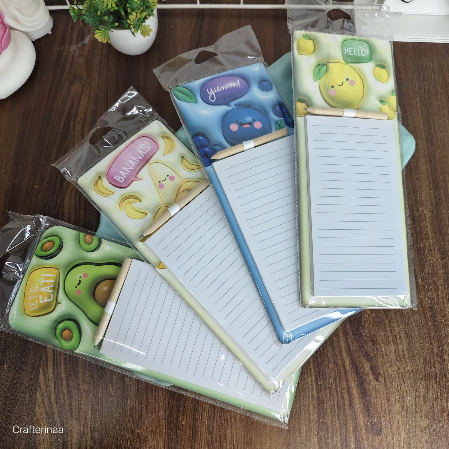 Cute Magnetic Fridge Notepad with Pen | Fruit Theme To-Do & Grocery List Pad