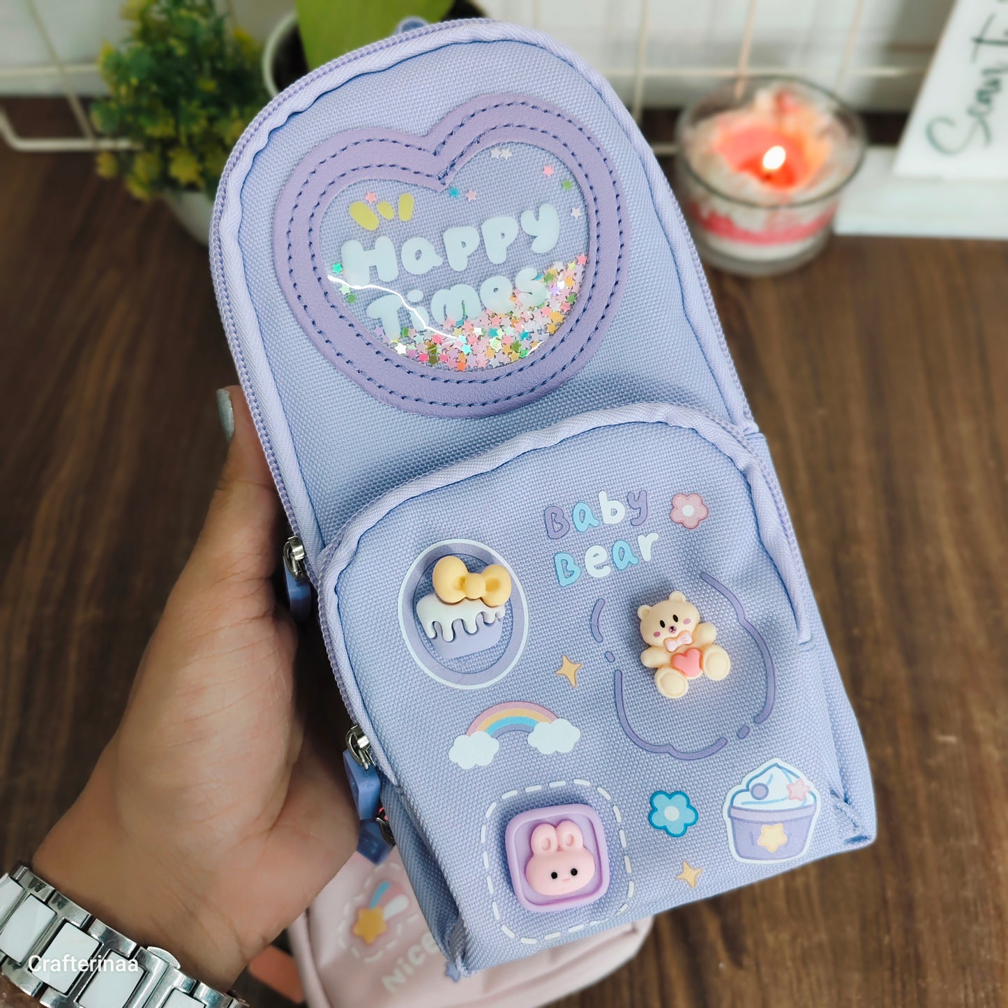 Cute Mini Backpack Pencil Pouch for Kids | Kawaii Stationery Organizer | Multi Pocket Pencil Case for School