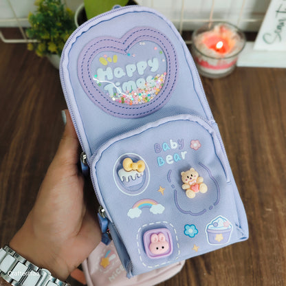 Cute Mini Backpack Pencil Pouch for Kids | Kawaii Stationery Organizer | Multi Pocket Pencil Case for School