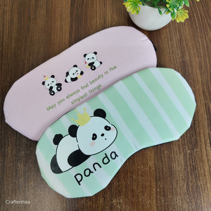 Cute Panda Printed Eye Mask with gel padding | Soft Sleeping Mask for Travel & Relaxation