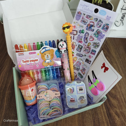 “Rainbow Art Gift Box for Kids – Fun Crayons, Stickers & Cute Accessories”
