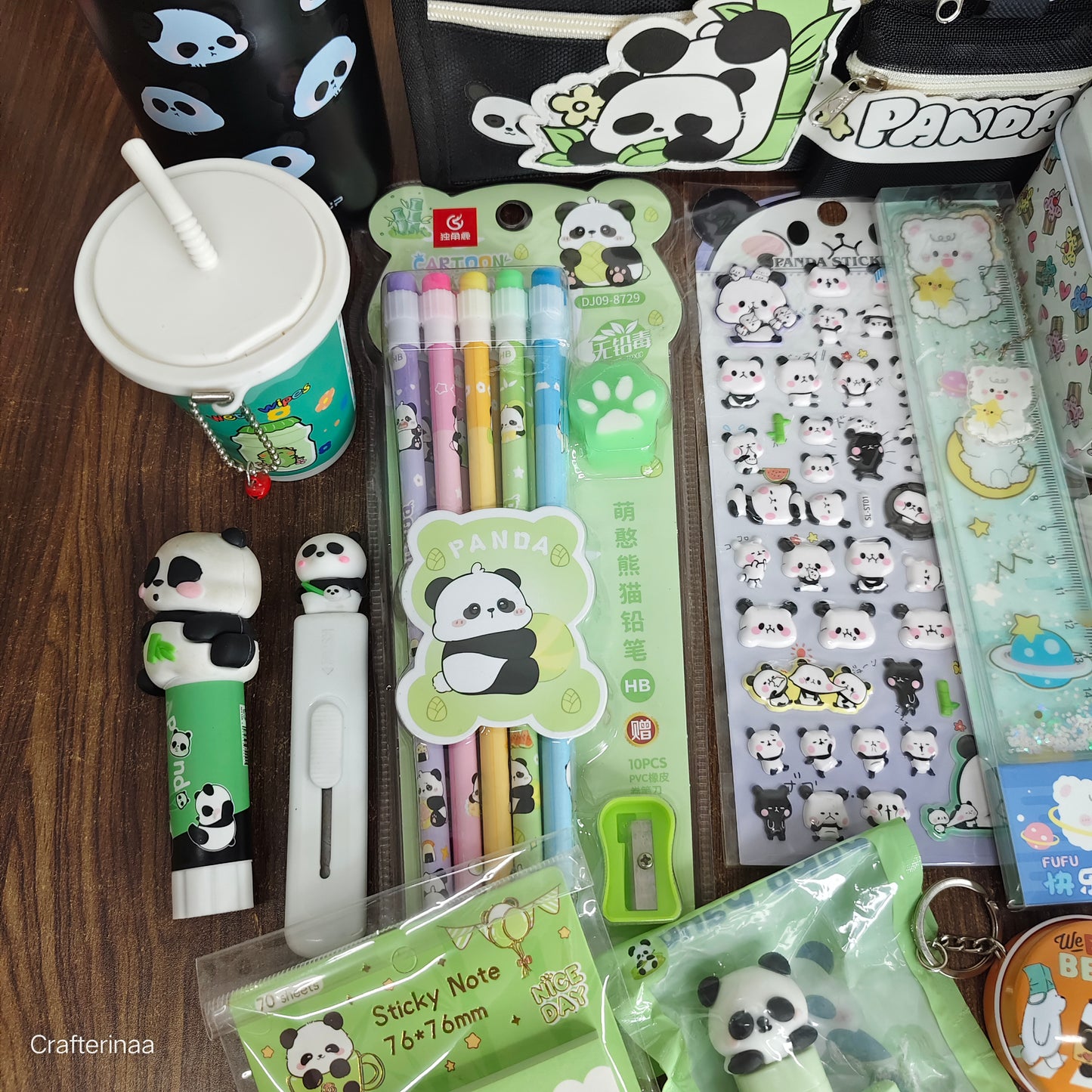 Panda Theme Cute Stationery Gift Hamper | Kawaii Panda School & Office Supplies Set