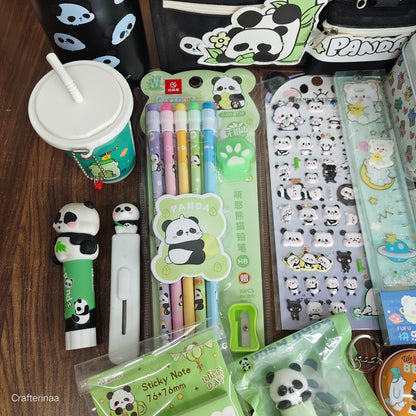 Panda Theme Cute Stationery Gift Hamper | Kawaii Panda School & Office Supplies Set