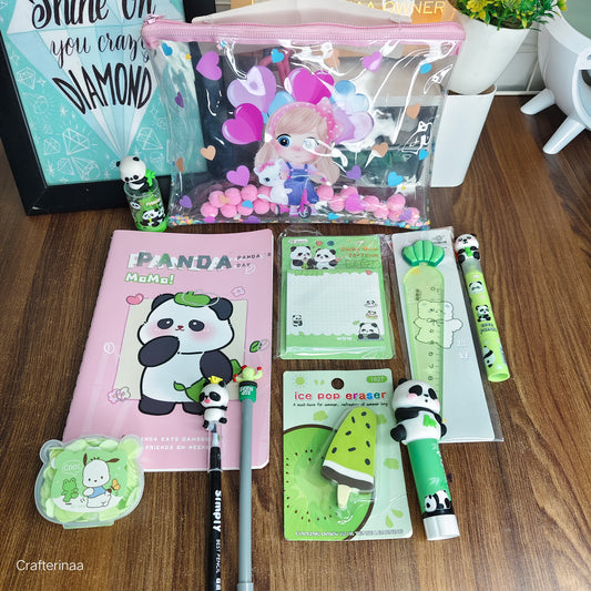 "Cute Panda Stationery Hamper for Kids – Premium Gift Set for Girls"