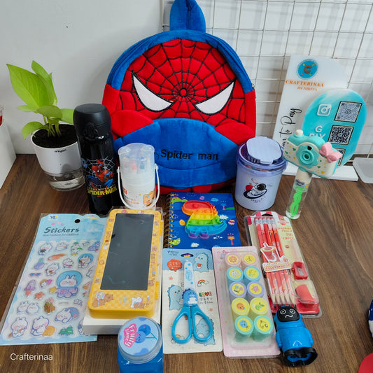 Spider-Man Kids Hamper – Backpack, Bottle, Stationery & Toys Gift Set