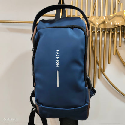 Trendy Waterproof crossbody Bag – USB Charging Port, Anti-Theft Crossbody Bag for Travel, Office & Daily Use