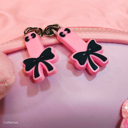 "Cute 3D Bunny Backpack for Kids – Cartoon Hard Shell Bag with Ears & Bow Details"
