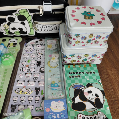 Panda Theme Cute Stationery Gift Hamper | Kawaii Panda School & Office Supplies Set