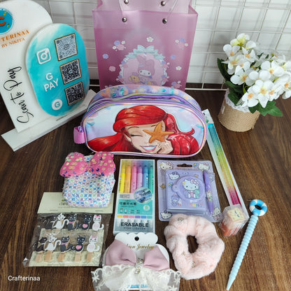 Pretty Princess Rakhi Gift Hamper – Cute Stationery & Hair Accessories