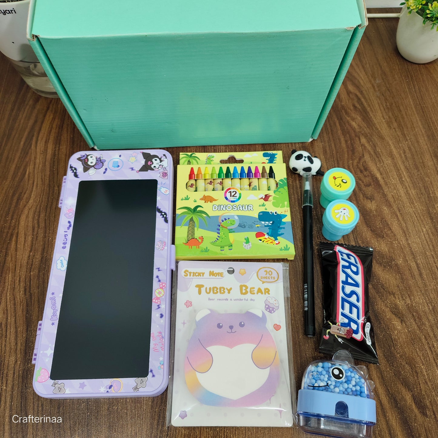 Cute Kids Study Hamper – LCD Writing Tablet, Crayons, Sticky Notes & More