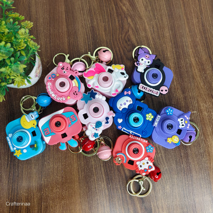 Cute Camera Projector Keychain for Kids | Mini Cartoon Camera Torch & Image Projector | Bag & Key Accessory