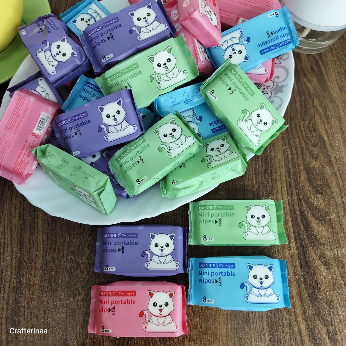 Cute Mini Portable Wet Wipes Pack | Travel Size Tissue Wipes for Kids & Girls | Kawaii Pocket Wet Tissues