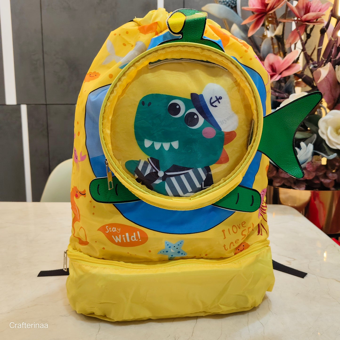 "3D Transparent Bubble Kids Backpack – Ocean & Animal Theme School Bag for Boys & Girls"