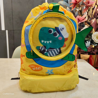 "3D Transparent Bubble Kids Backpack – Ocean & Animal Theme School Bag for Boys & Girls"