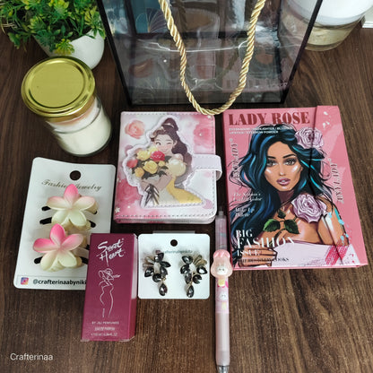 Self Love Luxe Gift Hamper for Women | Makeup Palette, Perfume, Candle, Wallet & Accessories Gift Box