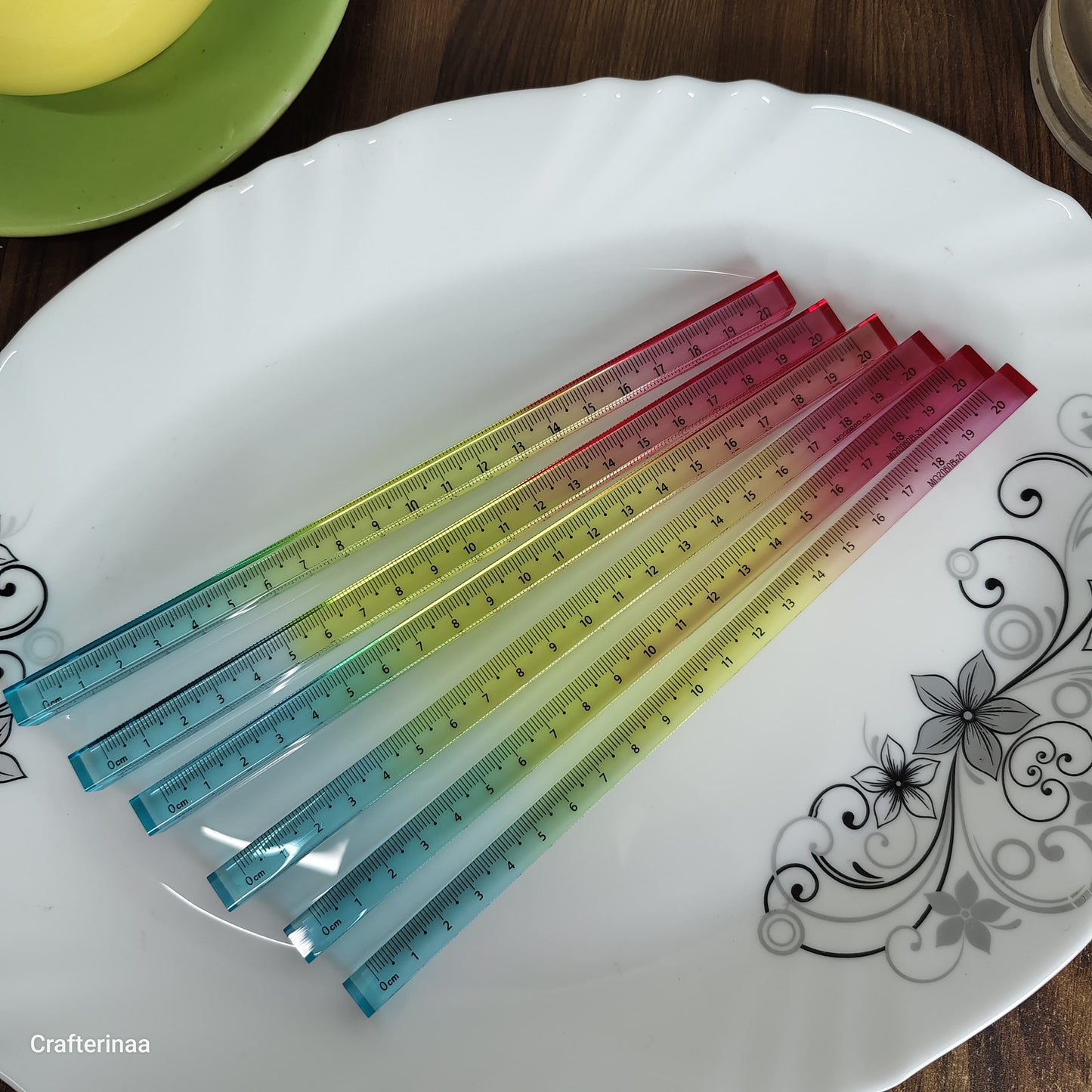 Transparent Gradient Scale Ruler Set (20 cm) | Pastel Ombre Measuring Rulers for Kids & Students | Kawaii Stationery