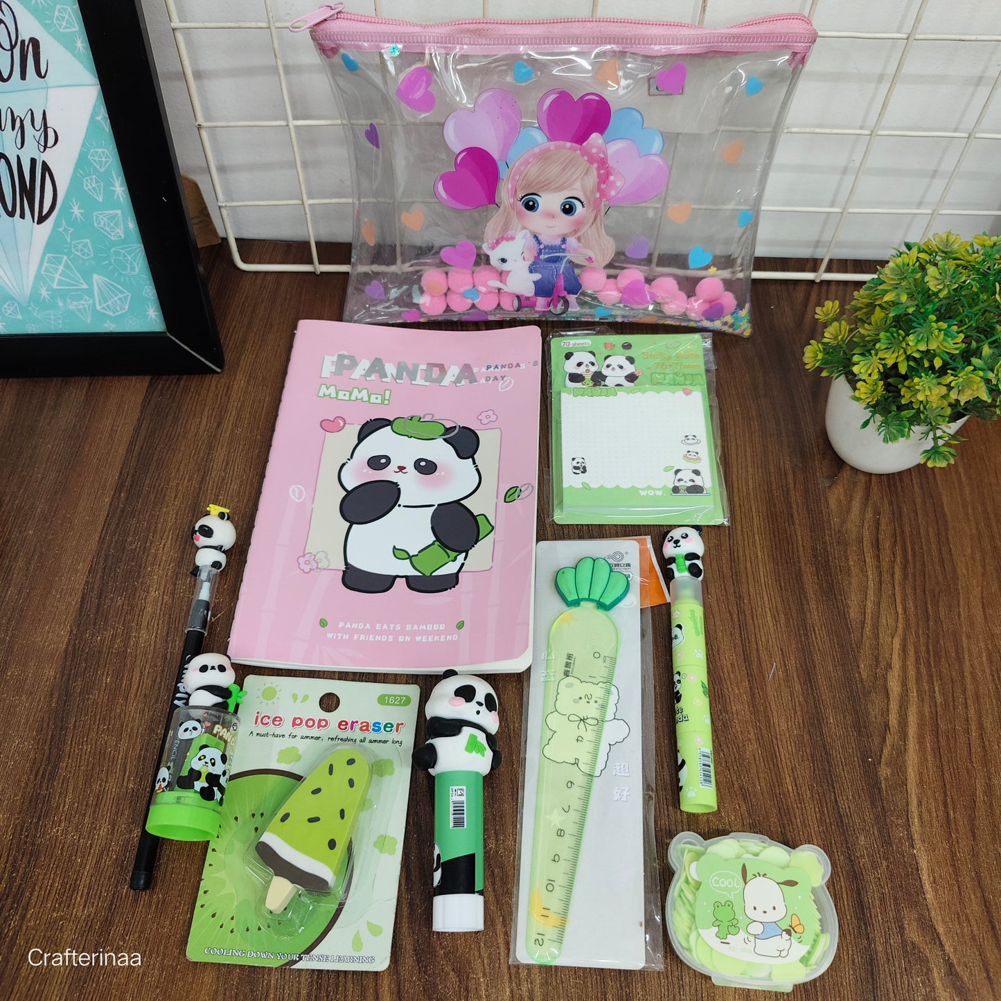 "Cute Panda Stationery Hamper for Kids – Premium Gift Set for Girls"