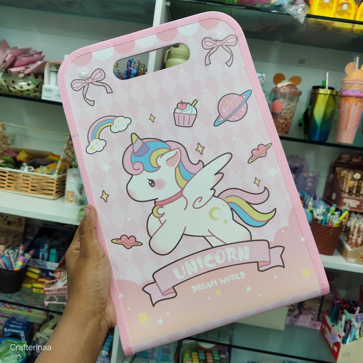 Kids Unicorn Folder – A4 Size Cute File Organizer for School