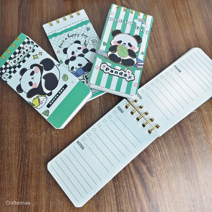 Mini Panda Cartoon Notebook – Spiral Bound Notepad for Notes & Journaling
