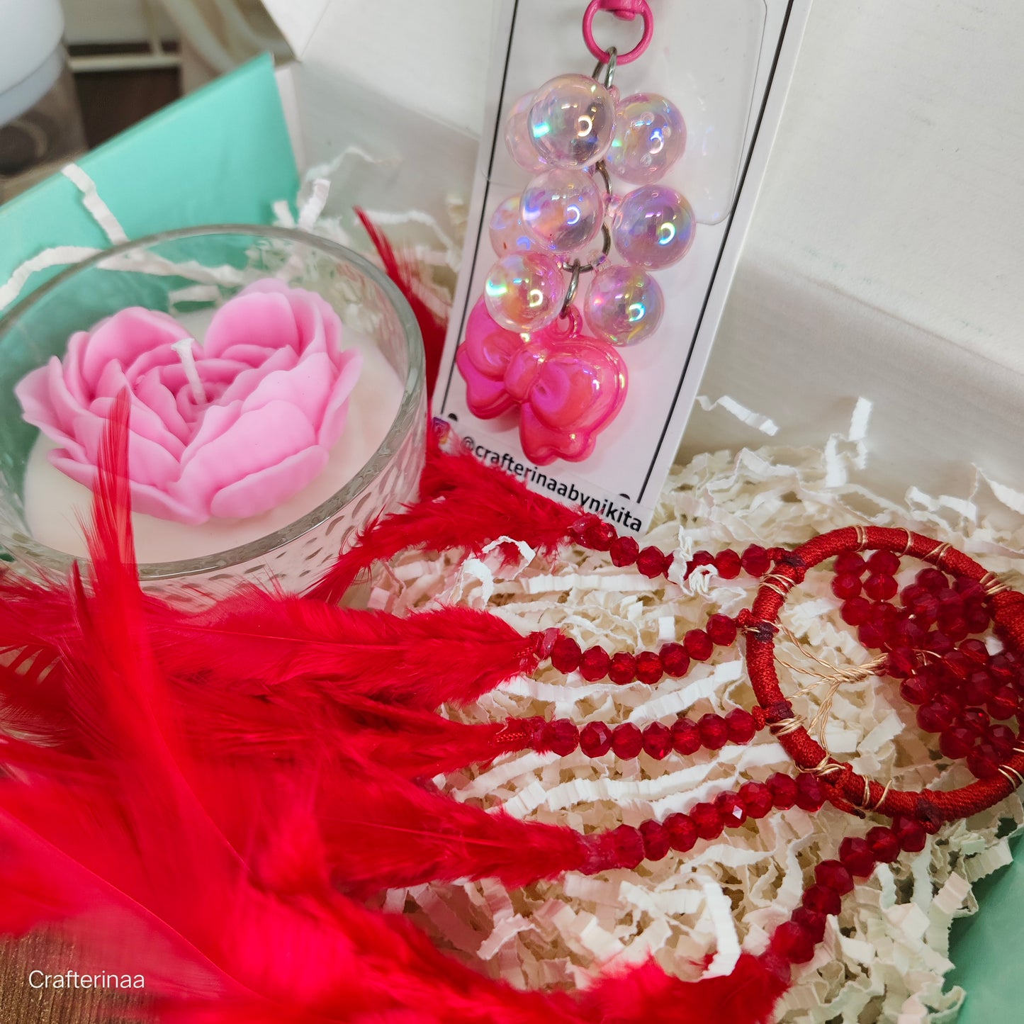 Luxury Love Gift Hamper – Red Dreamcatcher & Handcrafted Rose Candle