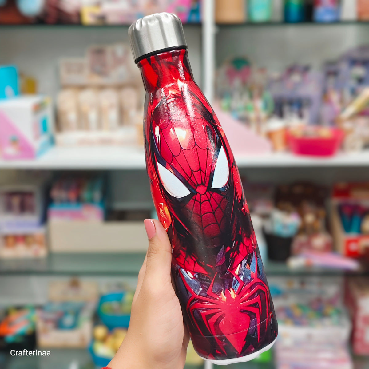 Kids Stainless Steel Water Bottle – Cute Character Printed Reusable Bottle | Crafterinaa 1 Litre stainless steel