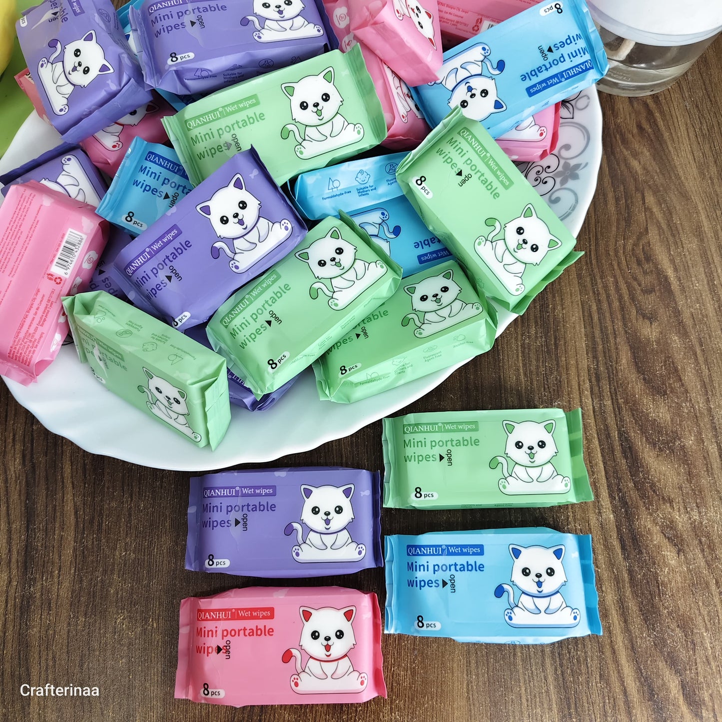 Cute Mini Portable Wet Wipes Pack | Travel Size Tissue Wipes for Kids & Girls | Kawaii Pocket Wet Tissues